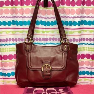 COACH CAMPBELL LEATHER BELLE CARRYALL SHOULDER BAG